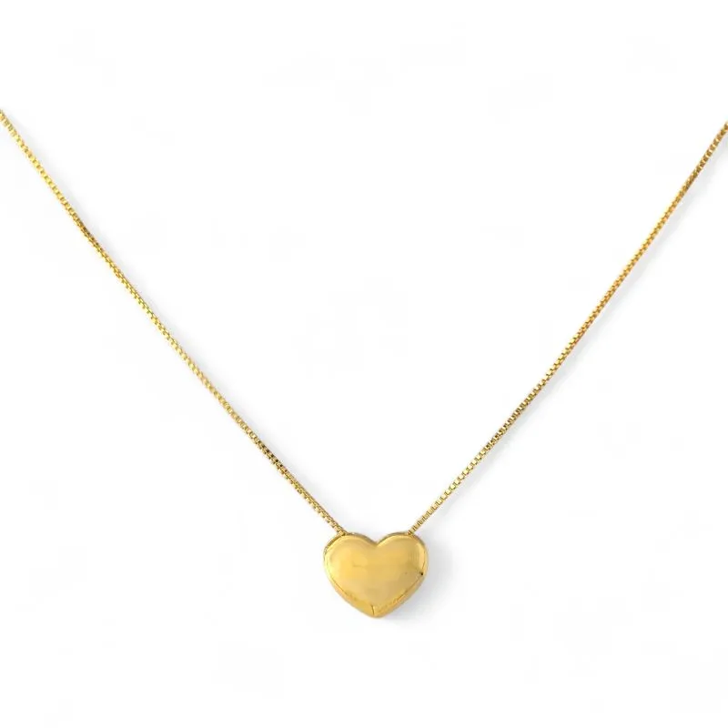 Colar Coração Banhado a Ouro 18k Liso