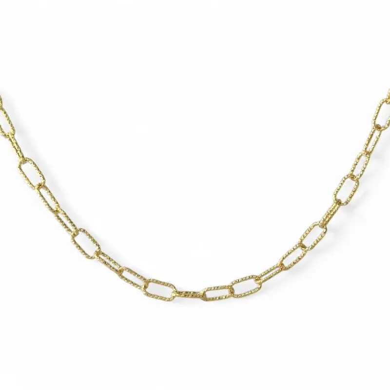 Colar Elos Pontilhados Banhado a Ouro 18k com Fecho Boia - 40cm