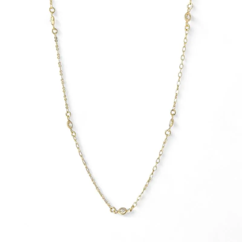 Colar Longo Banhado a Ouro 18k com Zircônias - 70cm