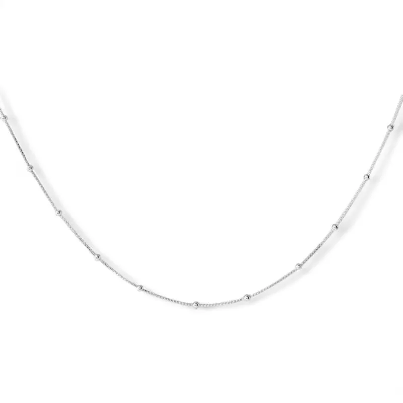 Colar Veneziana e Bolinha Prata 925 - 60cm
