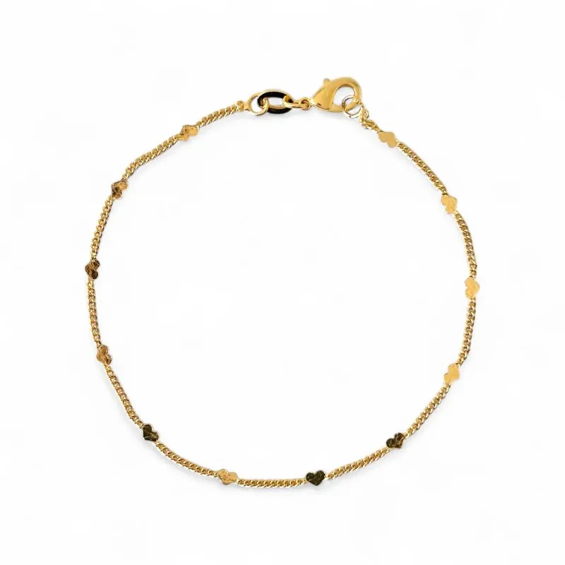 Pulseira Corações Banhada a Ouro 18k