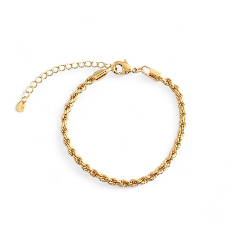 Pulseira Cordão Baiano Banhada a Ouro 18k - 3,5mm