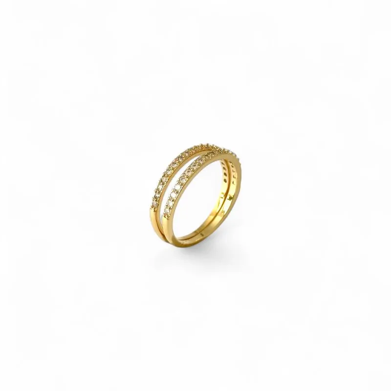 Anel Aparador Banhado a Ouro 18k com Zircônias - Par