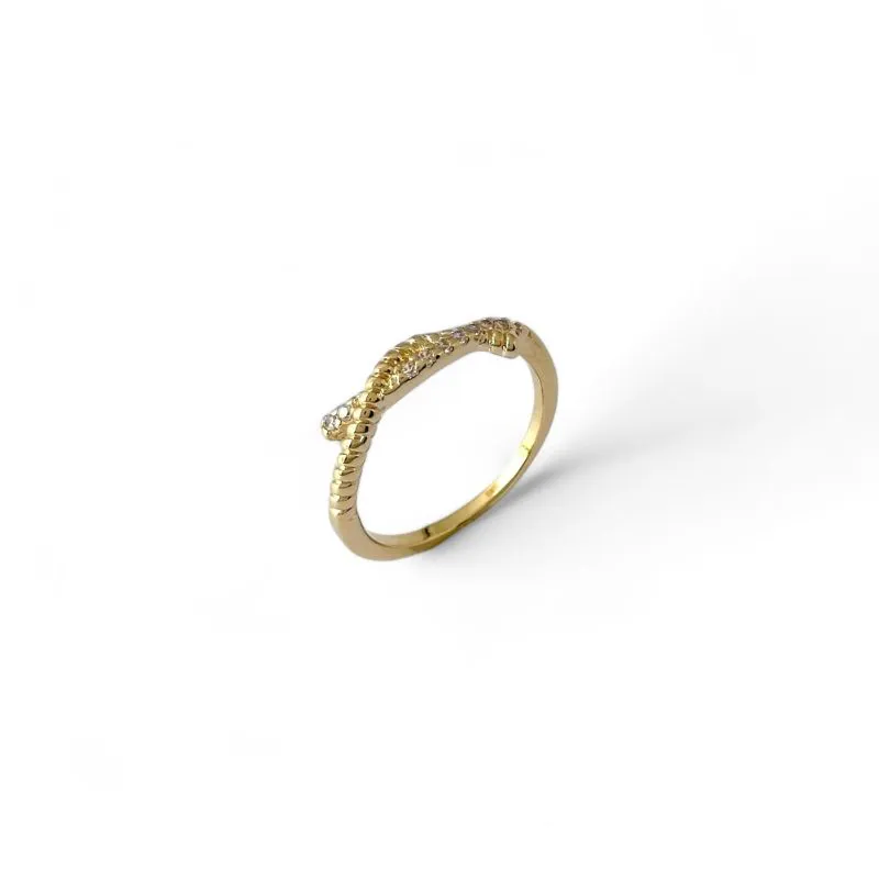 Anel Nó Trançado Banhado a Ouro 18k com Zircônias