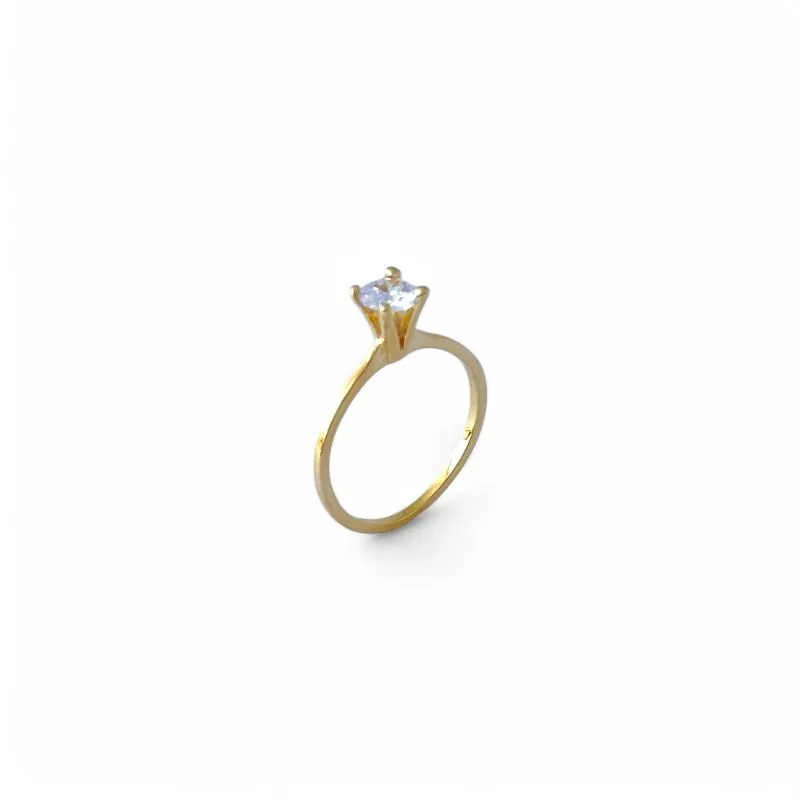 Anel Solitário Banhado a Ouro 18k com Zircônia Tam14