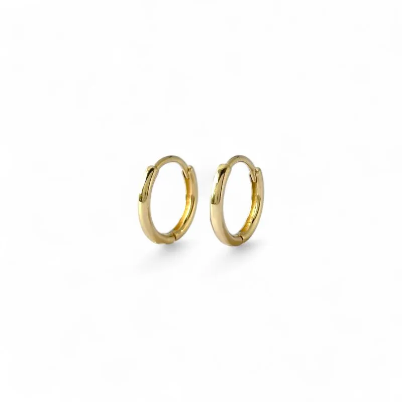 Brinco Argola Banhado a Ouro 18k Liso -1,3cm