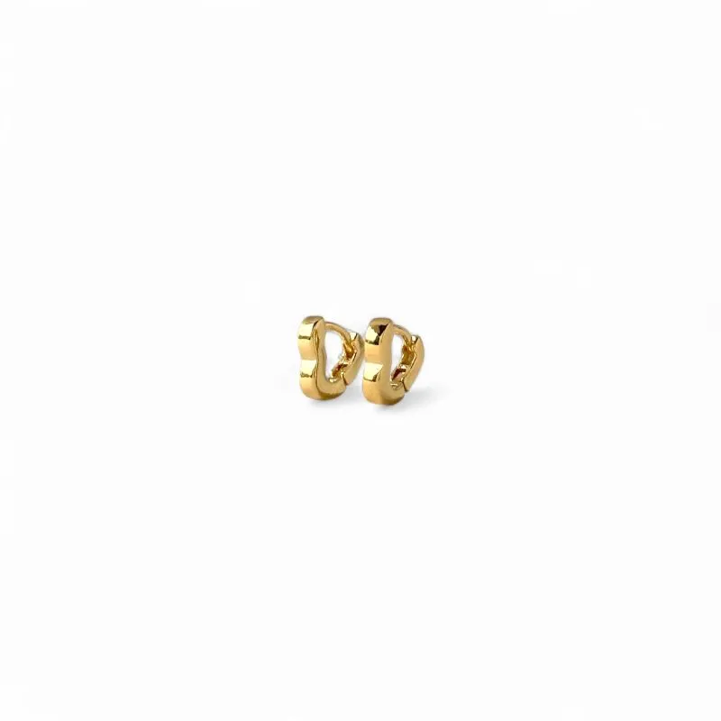 Brinco Argola Coração Banhado a Ouro 18k Liso - 0,4cm
