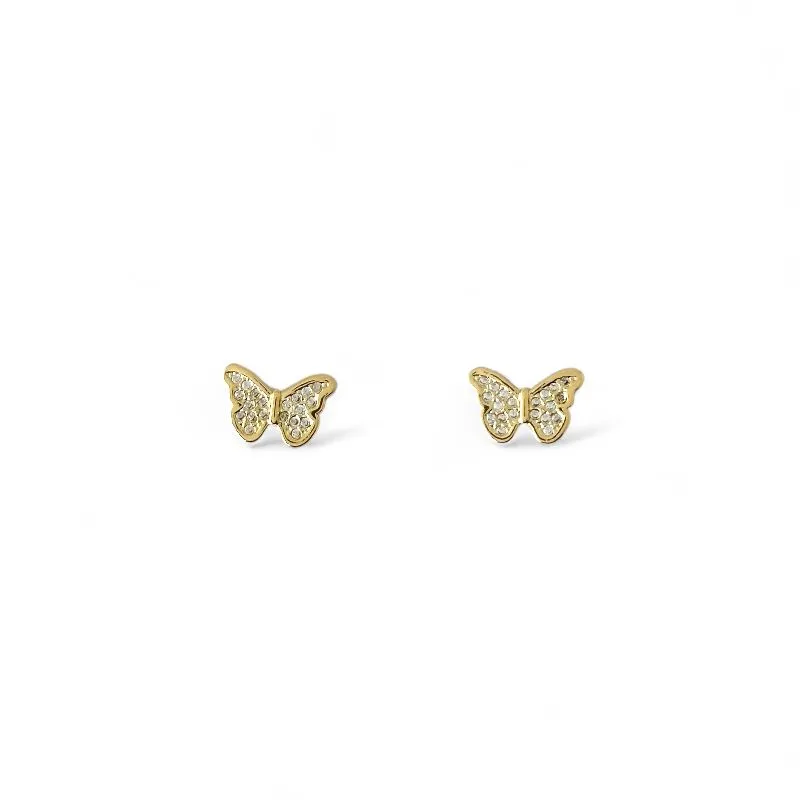 Brinco Borboleta Banhado a Ouro 18k com Zircônias