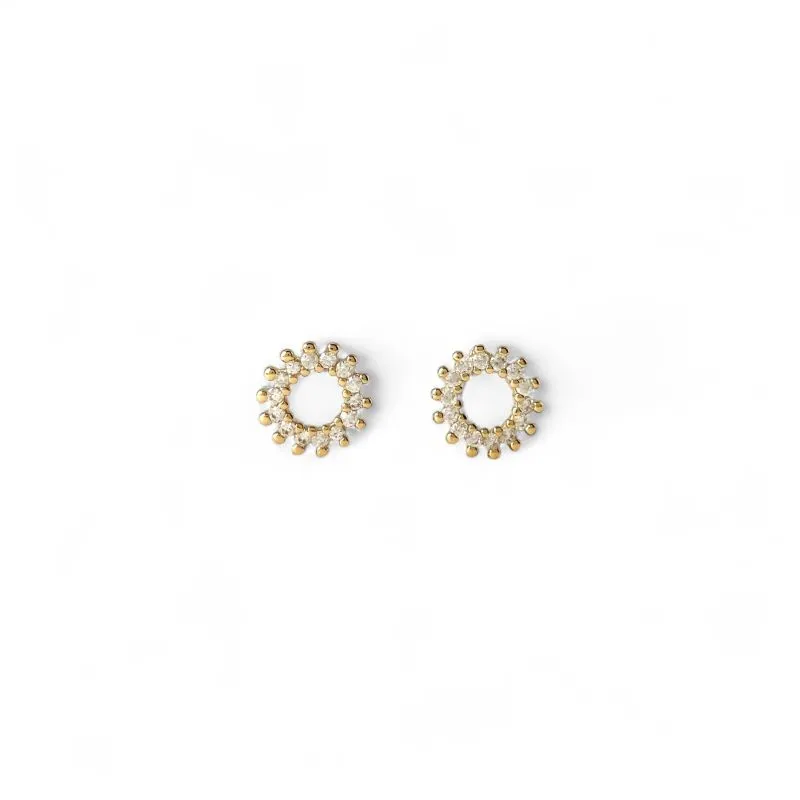 Brinco Círculo Banhado a Ouro 18k com Zircônias