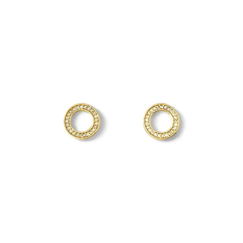Brinco Círculo Banhado a Ouro 18k Vazado com Zircônias