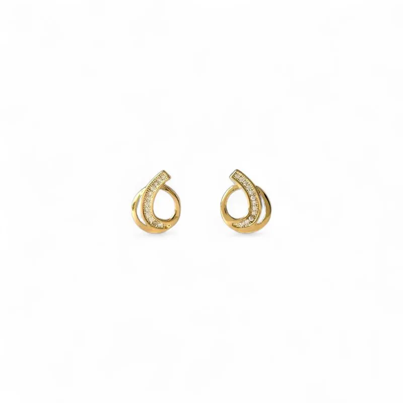 Brinco Gota Banhado a Ouro 18k com Zircônias