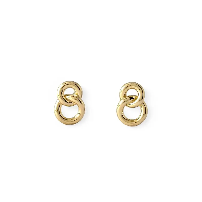 Brinco Círculos Entrelaçados Banhado a Ouro 18k