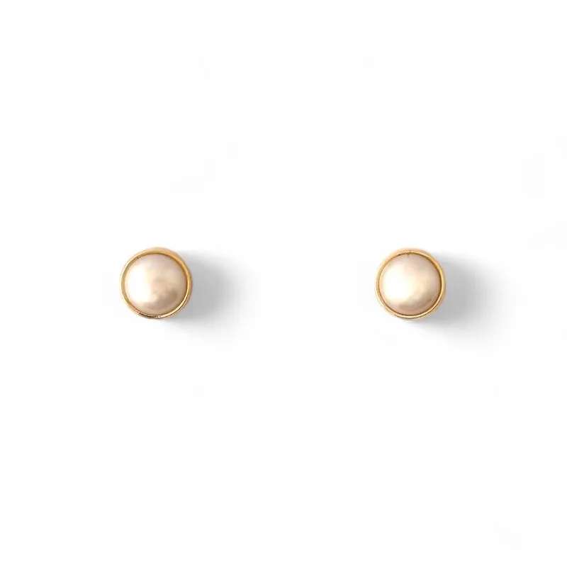 Brinco Meia Pérola Banhado a Ouro 18k