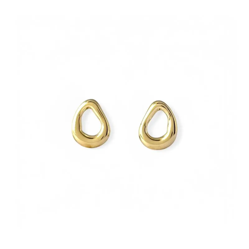 Brinco Orgânico Gota Banhado a Ouro 18k Vazado