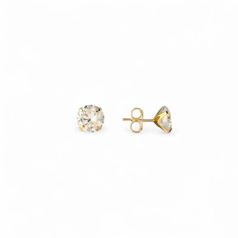 Brinco Ponto de Luz Banhado a Ouro 18k com Zircônia - 10mm