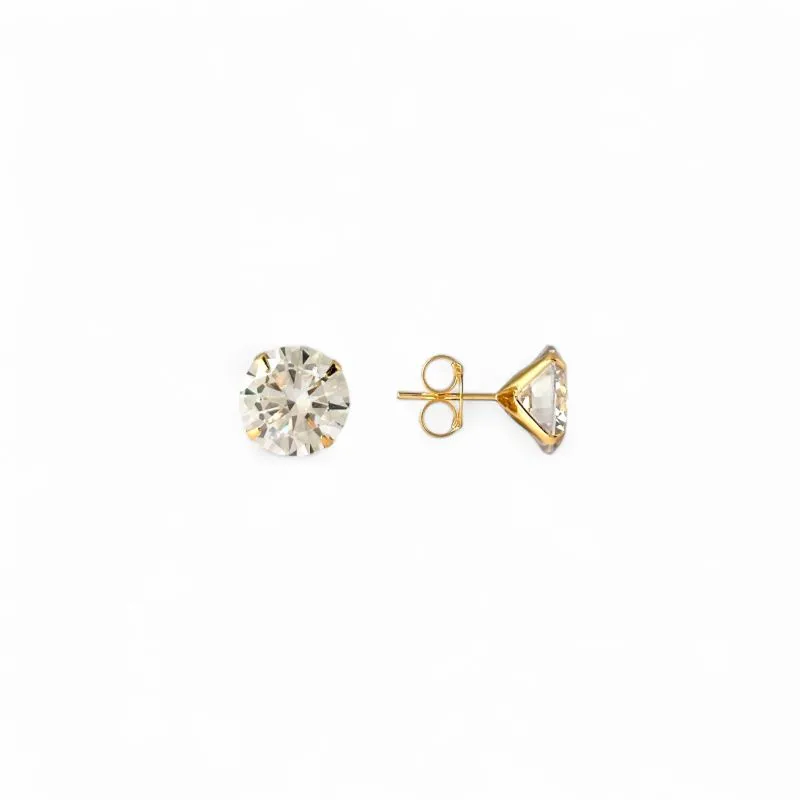 Brinco Ponto de Luz Banhado a Ouro 18k com Zircônia - 12mm