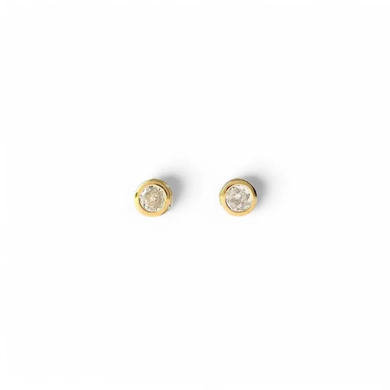 Brinco Ponto de Luz Banhado a Ouro 18k com Zircônia