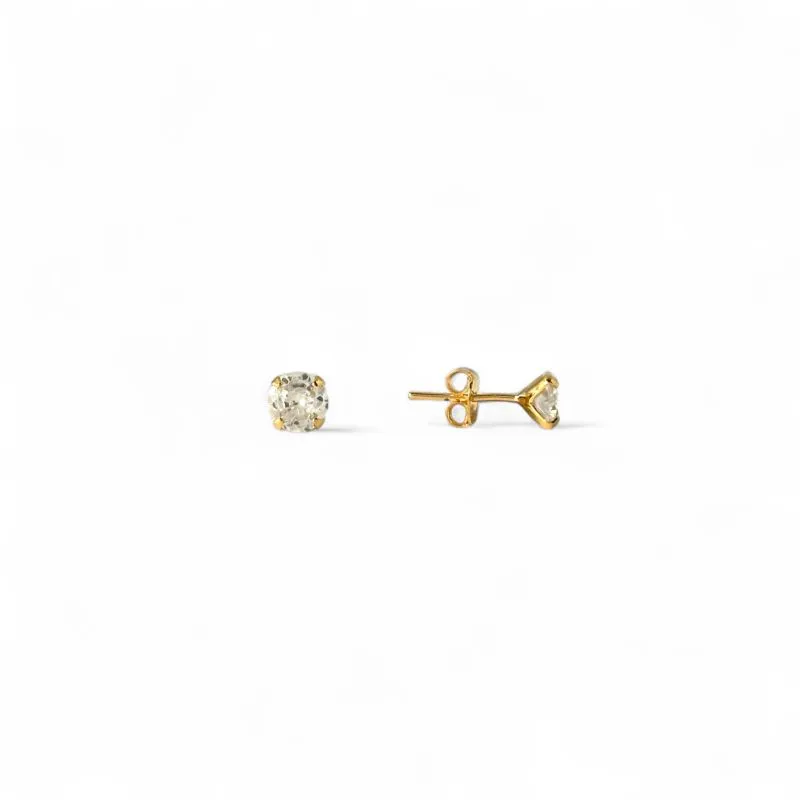 Brinco Ponto de Luz Banhado a Ouro 18k com Zircônia - 6mm