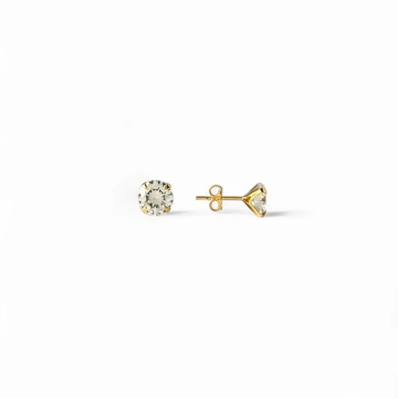 Brinco Ponto de Luz Banhado a Ouro 18k com Zircônia - 8mm