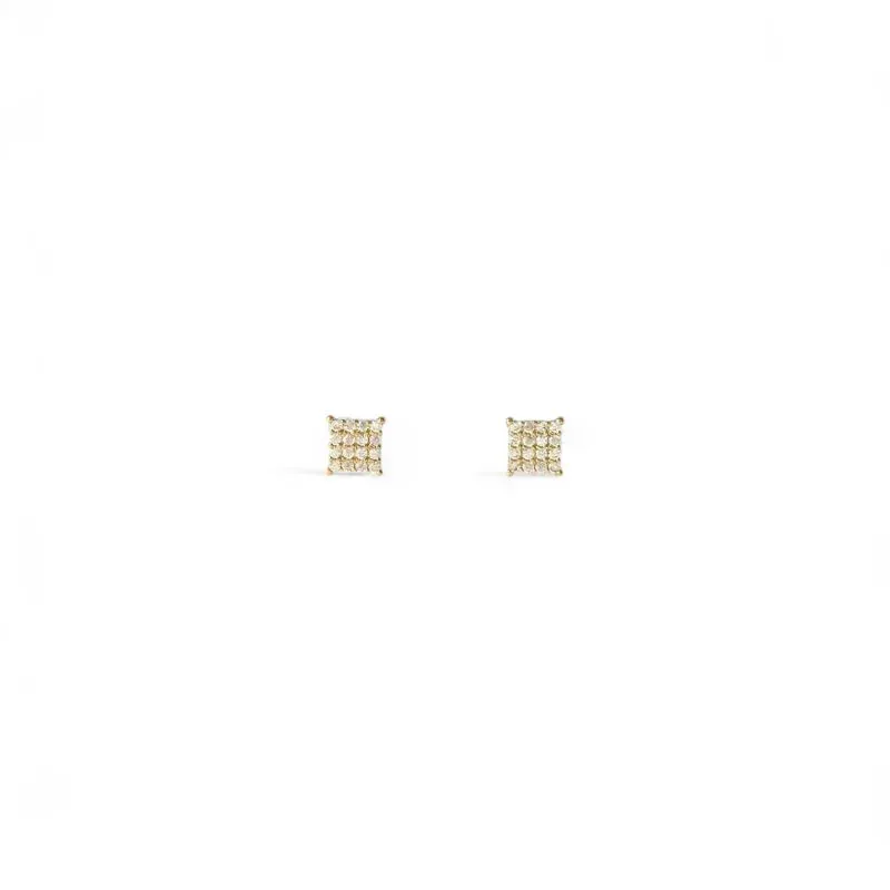 Brinco Quadrado Banhado a Ouro 18k com Zircônias