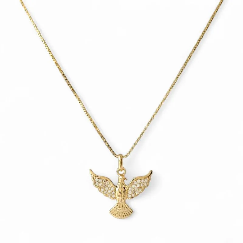 Colar Espírito Santo Banhado a Ouro 18k com Zircônias
