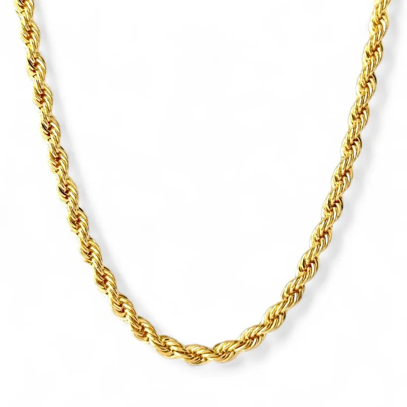 Colar Exclusivo Cordão Baiano Grosso Banhado a Ouro 18k - 40cm