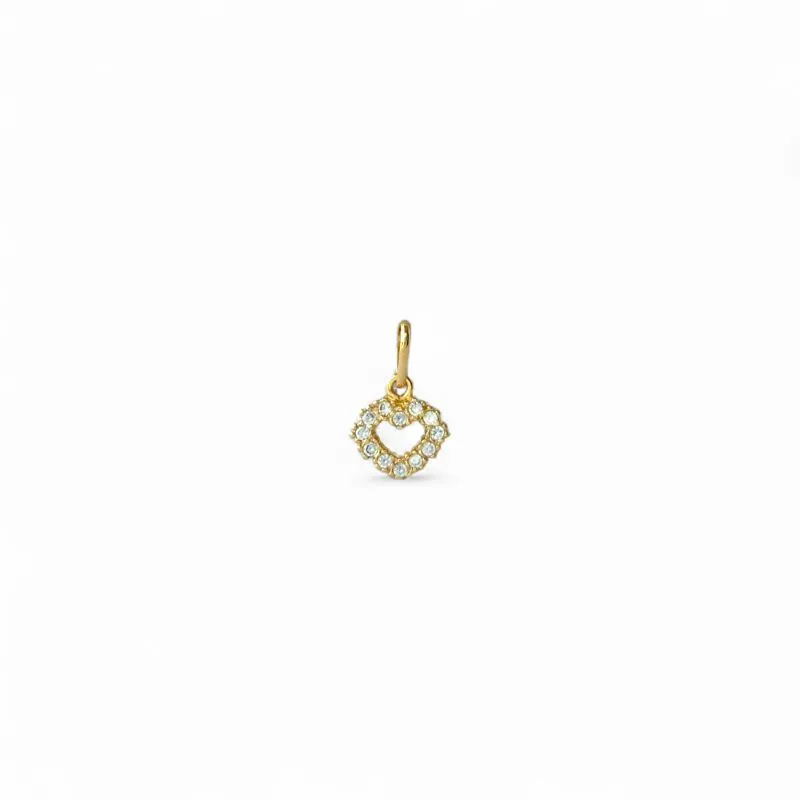 Pingente Coração Banhado a Ouro 18k Vazado com Zircônias
