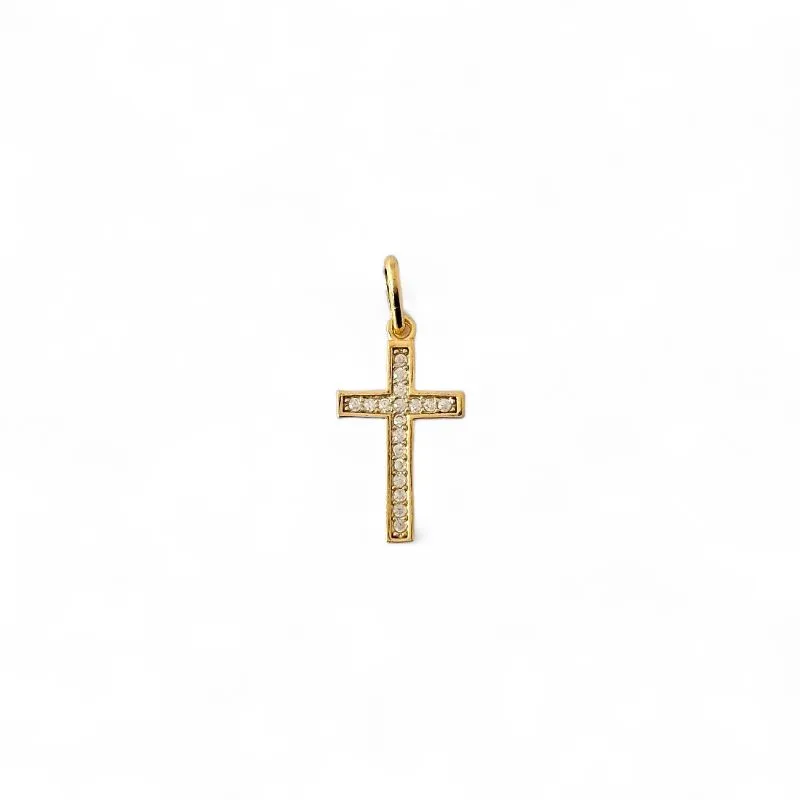 Pingente Cruz Banhado a Ouro 18k com Zircônias