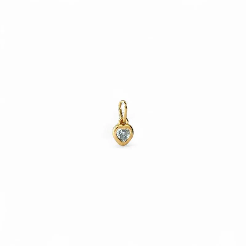 Pingente Ponto de Luz Coração Banhado a Ouro 18k com Zircônia