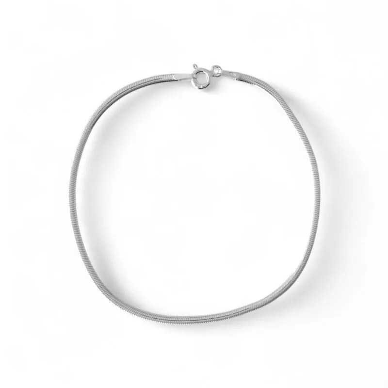 Pulseira Rabo de Rato Achatado Prata 925