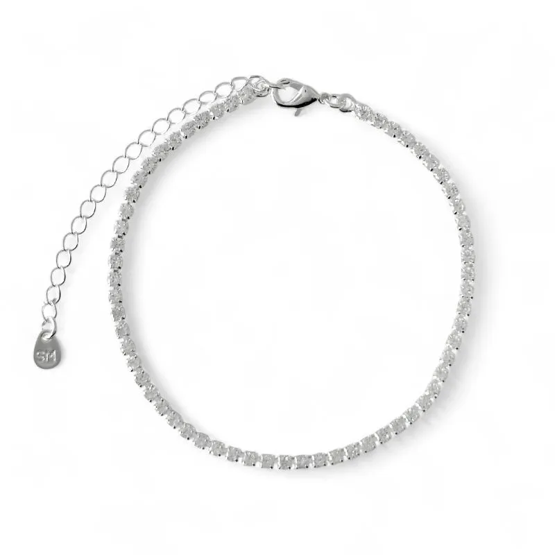Pulseira Riviera Folheada a Prata com Zircônias