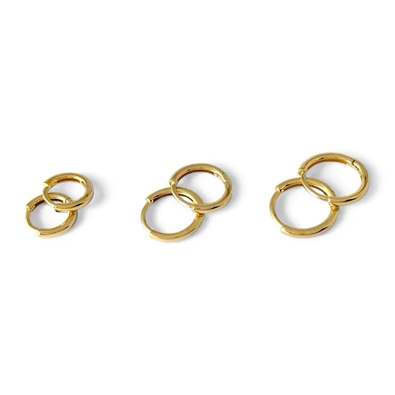 Trio de Brincos Argola Banhado a Ouro 18k Lisa Tubinho