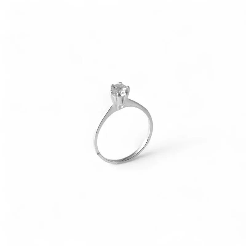 Anel Solitário Prata 925 com Zircônia