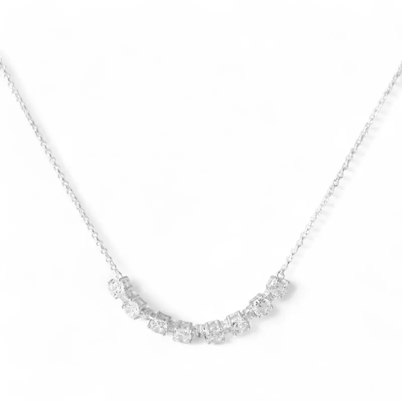 Colar Prata 925 com Linha de Zircônias