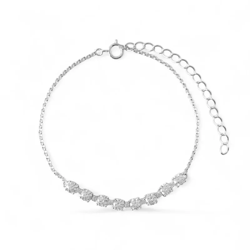 Pulseira Prata 925 com Linha de Zircônias