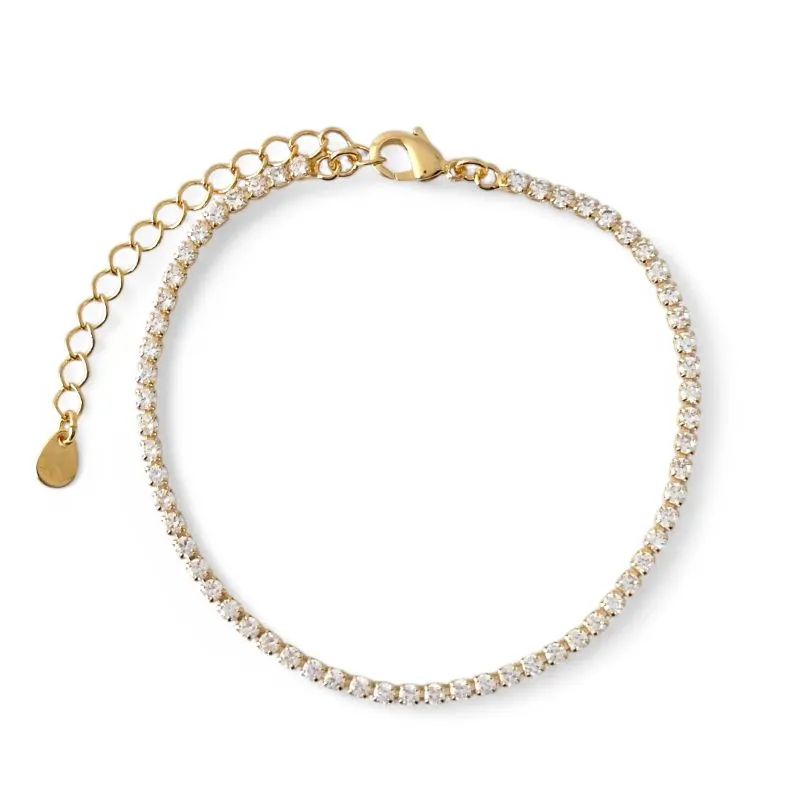 Pulseira Riviera Banhada a Ouro 18k com Zircônia Quadrada