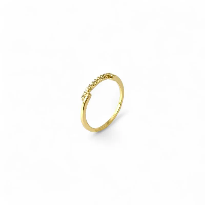 Anel Banhado a Ouro 18k com 1 Linha de Zircônias Tam25 Anel Banhado a Ouro 18k com 1 Linha de Zircônias Tam25