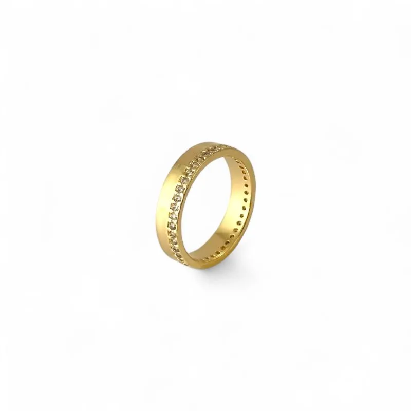 Anel Estilo Aliança Banhado a Ouro 18k com 1 Linha de Zircônias Tam25 Anel Estilo Aliança Banhado a Ouro 18k com 1 Linha de Zircônias Tam25