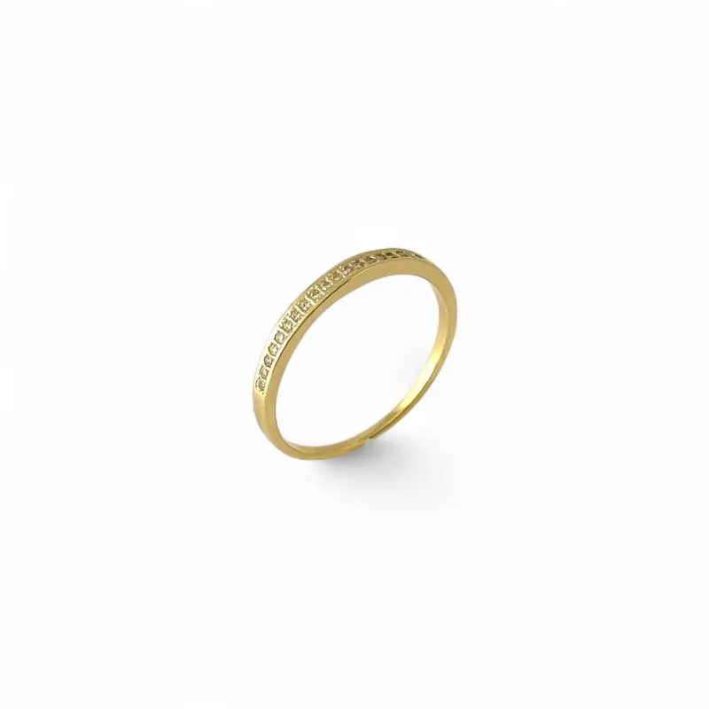 Anel Meia Aliança Banhado a Ouro 18k com Zircônias Tam26