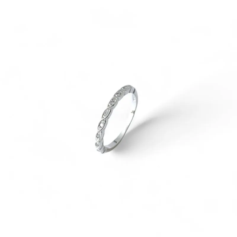 Anel Prata 925  Zircônias Eye Estilo Olho