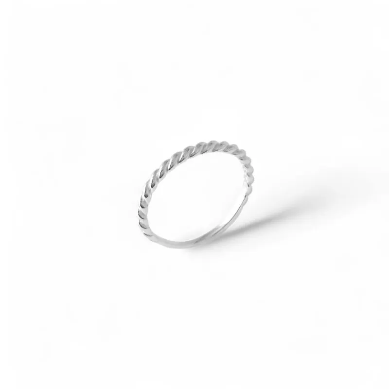 Anel Trançado Prata 925 Liso