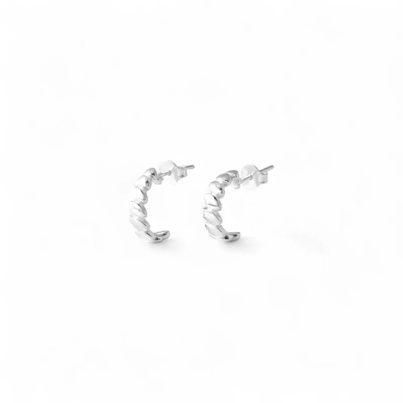 Brinco Argola Aberta Gotas Prata 925 Lisa
