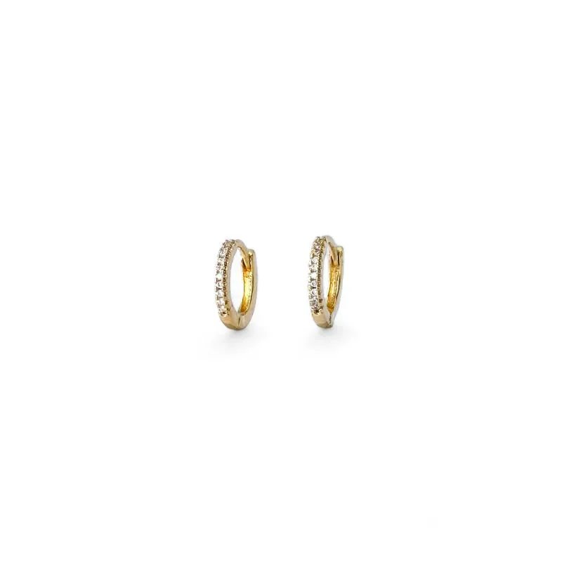 Brinco Argola Banhado a Ouro 18k com 1 Linha de Zircônias - 1cm