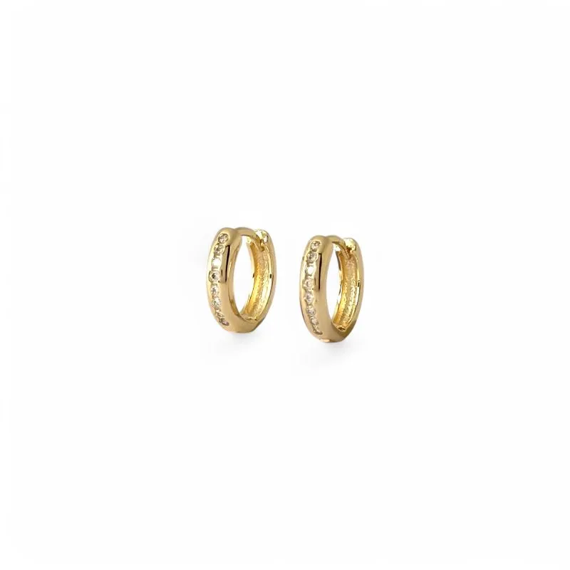 Brinco Argola Banhado a Ouro 18k com 1 Linha de Zircônias