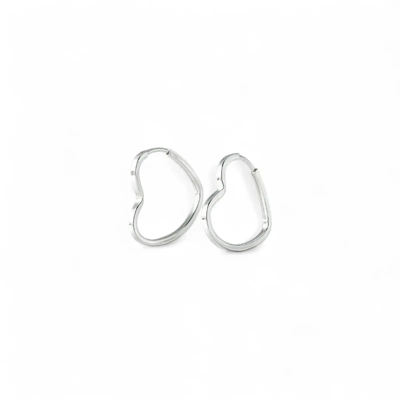 Brinco Argola Coração Prata 925 - 1,6cm Brinco Argola Coração Prata 925 - 1,6cm