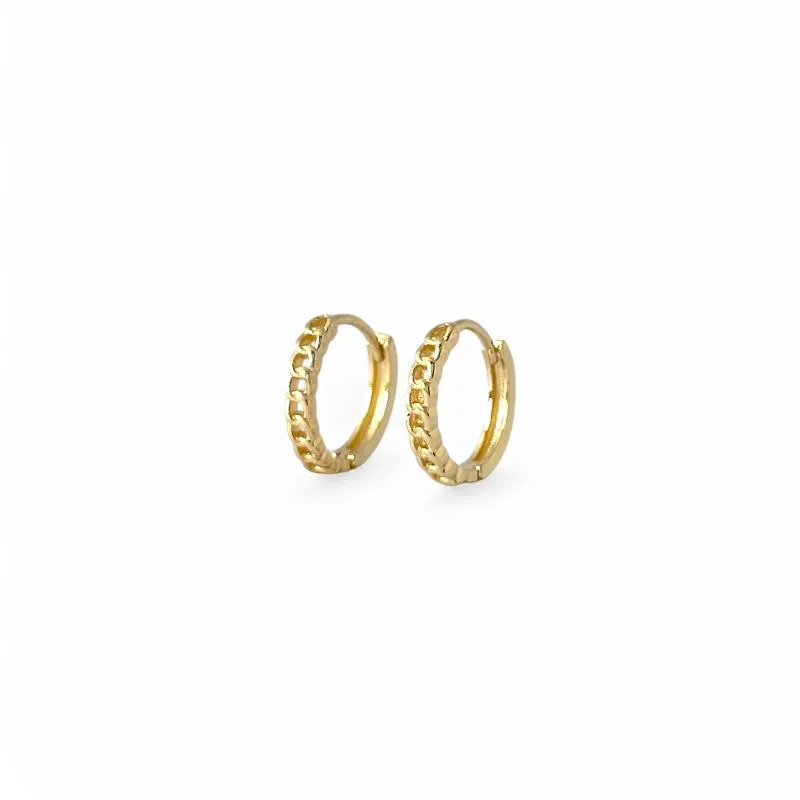 Brinco Argola Estilo Corrente Banhado a Ouro 18k - 1,5cm