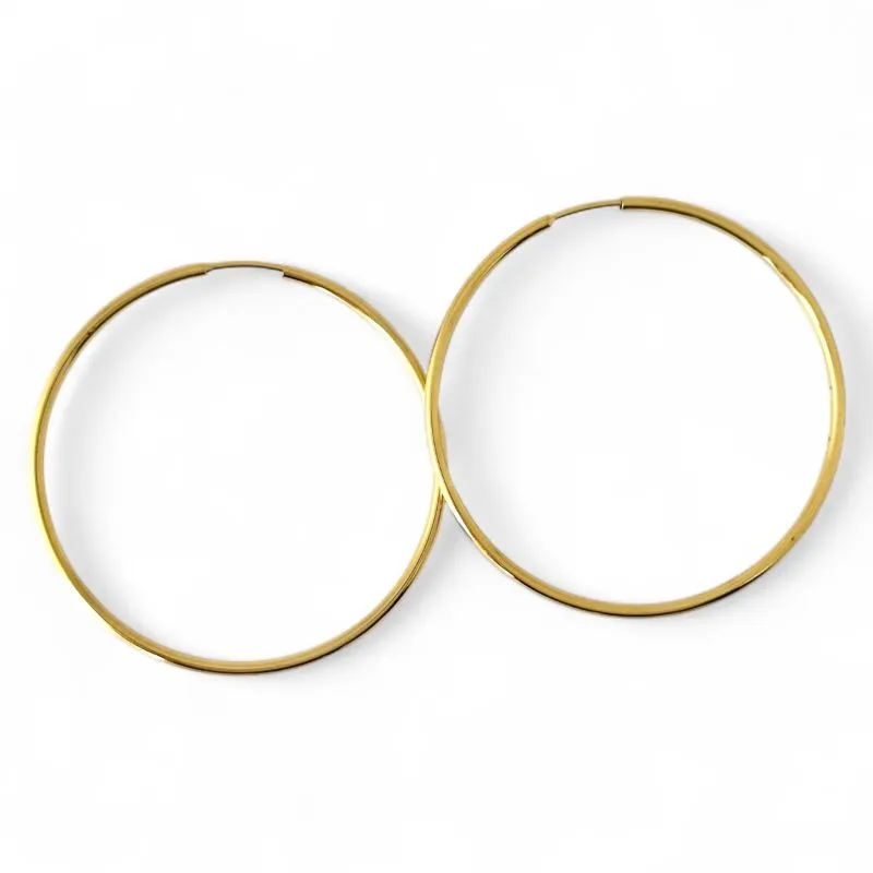 Brinco Argola Lisa Banhado a Ouro 18k - 5cm