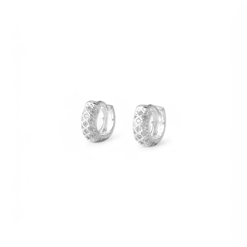 Brinco Argola Prata 925 com Zircônias - 1,0cm