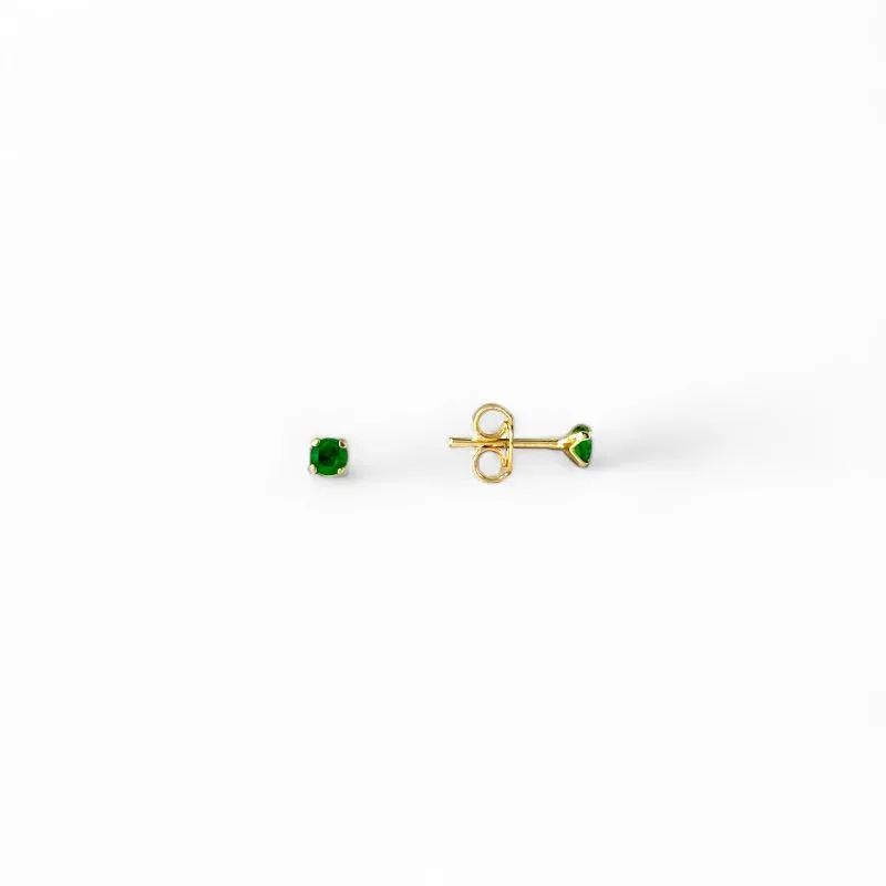 Brinco Banhado a Ouro 18k com Zircônia Verde - 3mm