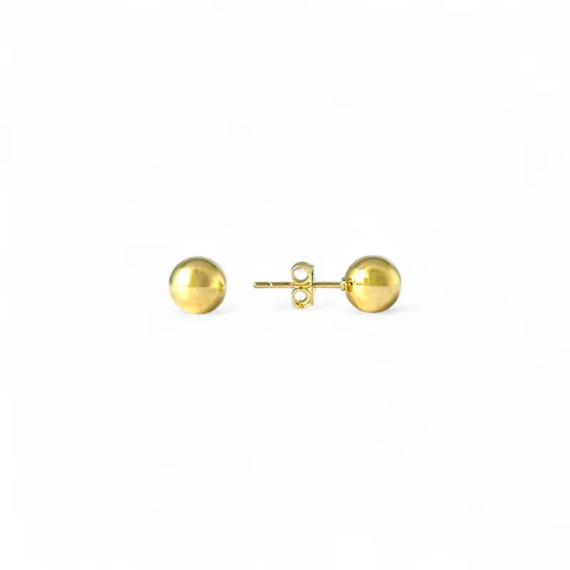 Brinco Bola Lisa Banhado a Ouro 18k - 7mm